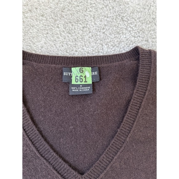 Sutton Cashmere V-Neck Sweater Soft Knit Pullover Casual Top Small - Picture 2 of 12